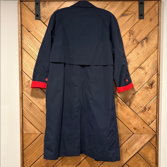 Navy, Green, and Red Trench Coat *FADED* Niccolini - Picture 8 of 8